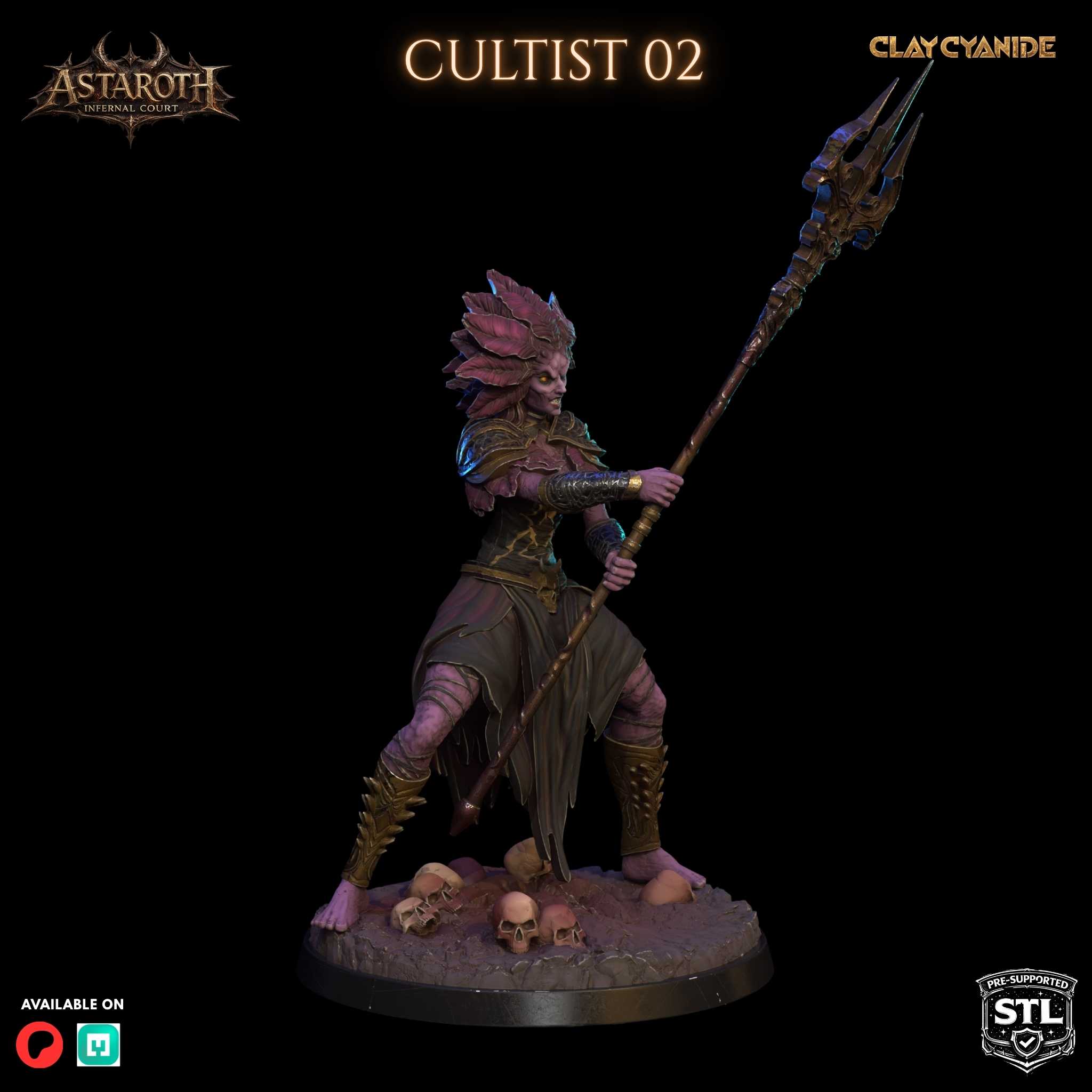 Astaroth Cultist STL variant 2 — Clay Cyanide